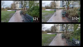 Samsung Galaxy S9 vs S10+ vs S21 camera video quality comparison