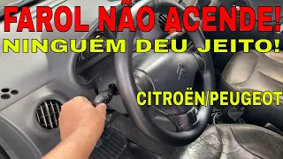 CARRO NÃO ACENDE FAROL BAIXO OU AUTO CITROËN C3 C4 PEUGEOT 206 207 1.4 8V 1.6 16V GASOLINA OU FLEX!