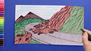 How to draw landslide / soil erosion