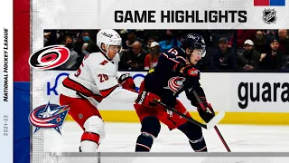 Hurricanes @ Blue Jackets 1/1/22 | NHL Highlights