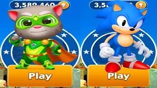 Sonic Dash vs Talking Tom Hero Dash - Classic Sonic vs All Bosses Zazz Eggman All 51 Characters