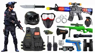 Special Police Weapons Toy set Unboxing-M416 guns, AWM Shotgun, Gas mask, Glock pistol, Dagger