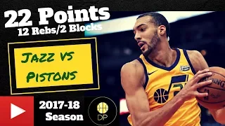 Rudy Gobert vs Pistons 3/13/18 | 22 Pts, 12 Rebs, 2 Blocks