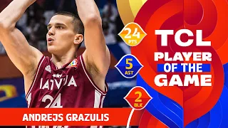 Andrejs Grazulis (24 PTS) | TCL Player Of The Game | BRA vs LAT | FIBA Basketball World Cup 2023