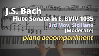 Bach - Sonata in E for Flute and Continuo, BWV 1035, 3rd Mov: Piano Accompaniment [Moderate]