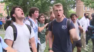 UNC campus police clear protesters out of Polk Place