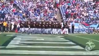 USMC Silent Drill Platoon performs at Tennessee Titans game