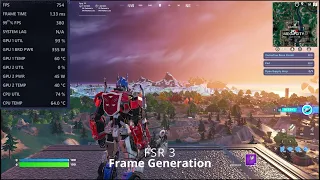 Fortnite FSR 3 Frame Generation On vs Off (Low Settings 1080p)