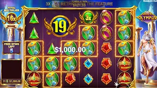 GATES OF OLYMPUS🔱HIT 11 GREEN HOURGLASSES BIG SYMBOL with 19X MULTIPLIER BIG CASINO WIN SLOT