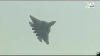 Су-57 развернулся на 360 градусов на полном ходу на МАКС 2019