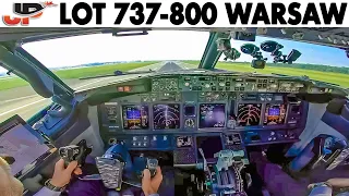 LOT🇵🇱 737-800 Warsaw Takeoff + Cockpit Preparations & Emergency Briefing