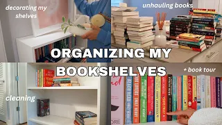 reorganizing  my bookshelves for 2024 📚🎀 ~showing you every single book i own~