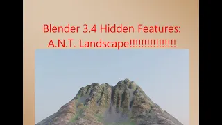 Blender 3.4 Hidden Features: A.N.T. Landscape!!!!! Weight Maps w/Erosion Tool (~9 min into video)!!!