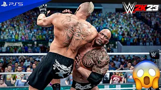 WWE 2K23 - The Rock vs. Brock Lesnar - No Holds Barred Match at WrestleMania XL | PS5™ [4K60]