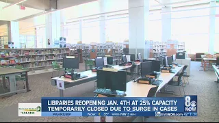 Libraries to reopen Jan. 4 at 25% capacity following temporary closure