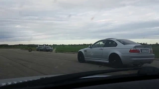 BMW E46 330D vs BMW E46 M3 1/8 mile drag