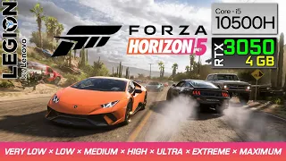 Forza Horizon 5 - RTX 3050 4GB | i5-10500H | Lenovo Legion 5 | Gameplay | Benchmark