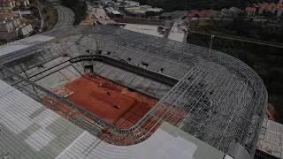 A CONSTRUÇÃO DO TÚNEL DE ENTRADA DOS JOGADORES EVOLUIU