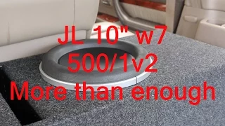 JL audio 10" w7 500/1 v2 Bass test in ported box