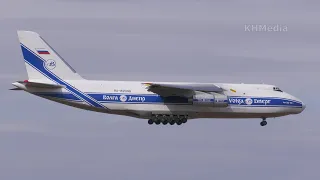 посадка Ан-124 Руслан и Ил-76ТД-90ВД Волга-Днепр RA-82046 RA-76503