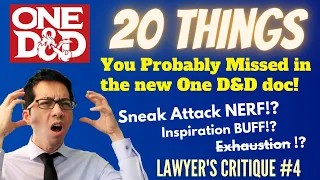 Detailed overview, 20 things you missed in the new One D&D "Expert Classes" doc! (Lawyer Critique 4)