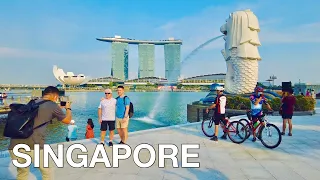 Singapore Indian Dictrict to Merlion Park & Marina Bay Walking Tour 4K🇸🇬