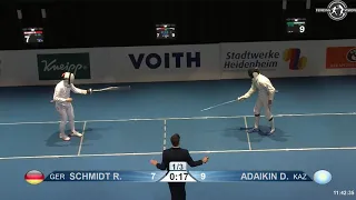 2019 108 T64 29 M E Individual Heidenheim GER WC BLUE SCHMIDT GER vs ADAIKIN KAZ