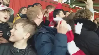 STEVENAGE EAST STAND CHANT ALLEZ ALLEZ BETTER THEN LIVERPOOL