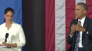 The President Speaks at an Entrepreneurs Event in Cuba