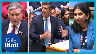 Rishi Sunak defends Suella Braverman from Keir Starmer during first PMQs as Prime Minister