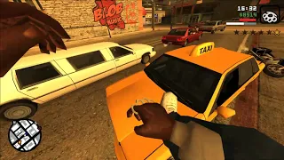 CJ Encounters Most Gangster Taxi Driver in Los Santos (GTA San Andreas Funny Moments) First Person