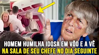 Empresário humilha idosa em avião e a vê na sala de seu chefe 1 dia depois