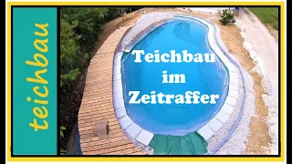 Schwimmteichbau im 6 min. ZEITRAFFER /Timelaps Natural Pool