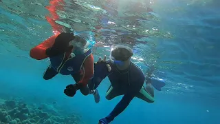 Maldives 01.2021 Snorkeling house reef hotel Dusit Thani 3-5 ride