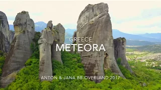 Meteora monastery Greece 2017, 4K Drone fly