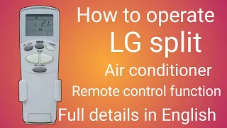 How to use lg air conditioner remote control function in English| lg split ac remote full details