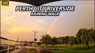 Walking Tour 4K: Perth City Centre Along the River (Perth, Australia)