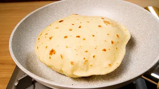 No yeast! Only 4 ingredients! This is the softest flatbread I've ever eaten