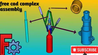 10 piece complex assembly part 1. iitd MCP 100 assembly question. #cad #freecad #assembly #3d