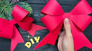 EASY Paper BOW for Gift Box Decoration Tutorial Christmas Decor