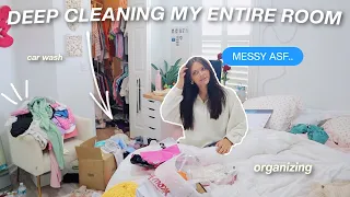 getting my life together VLOG: Deep cleaning my room, car wash, organizing