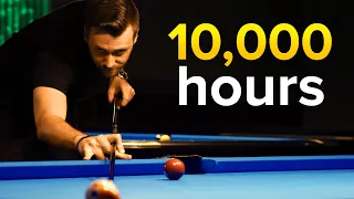 How Playing Pool Looks After 10,000 Hours of Practice