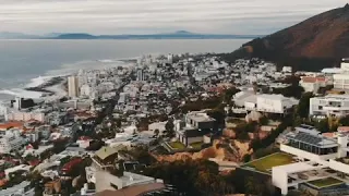 Drone view of Cape Town from The Rock