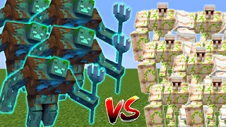 70+ Mutant Drowned vs  300+ SUPER GOLEMS in Minecraft PE