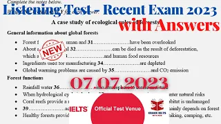 IELTS Listening Actual Test 2023 with Answers | 07.07.2023