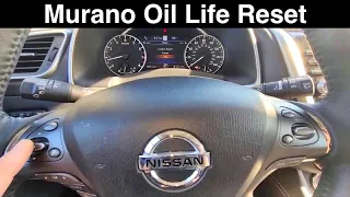 2020 Nissan Murano Oil Life Reset Maintenance How To