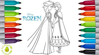 Frozen Elsa and Anna Coloring Pages | Disney Princess Frozen 2 Coloring Book Pages [NCS Music]