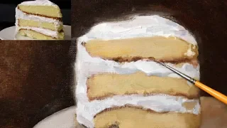 Oil Painting Tutorial | Slice of Cake - REAL TIME