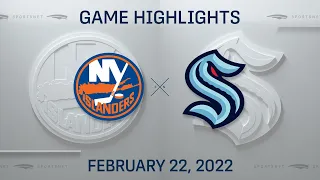 NHL Highlights | Islanders vs. Kraken - Feb. 22, 2022