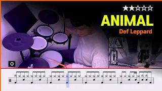 Animal - Def Leppard (★★☆☆☆) Pop Drum Cover with Sheet Music
